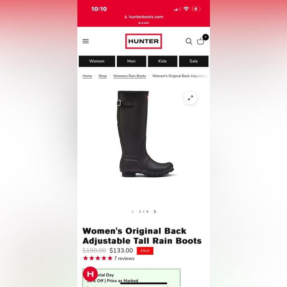 Hunter original tall rain boots black size 9 excellent condition - Picture 16 of 16